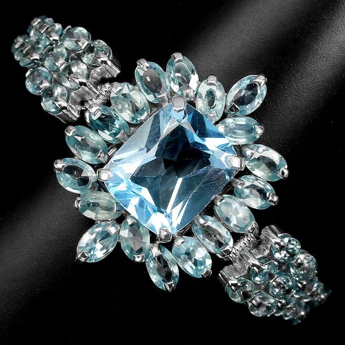 Srebrna bransoletka cyrkony  topaz 1 certyfikat