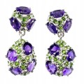 Silver diopside amethyst earrings silver 925 natural 3