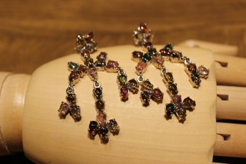 925 silver earrings natural tourmaline 2