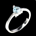 Pierścionek 925 srebrny Sky Blue Topaz r 11 serce