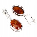 Srebrne kolczyki naturalne bursztyny 925 2