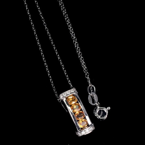 Silver necklace Songea 925 natural sapphires 6