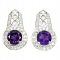 Natural amethyst 925 silver earrings 10