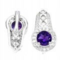 Natural amethyst 925 silver earrings 10
