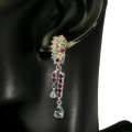 Silver earrings sapphires aquamarine garnet 925 2