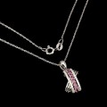 Rhodolite necklace cubic zirconias, silver garnet 925 3