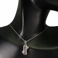 Rhodolite necklace cubic zirconias, silver garnet 925 3