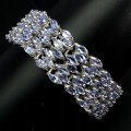 Natural tanzanite 925 silver bracelet 12