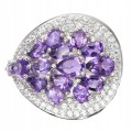 Natural amethyst ring, silver 925, size 16.5