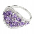 Natural amethyst ring, silver 925, size 16.5
