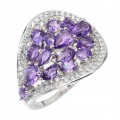 Natural amethyst ring, silver 925, size 16.5