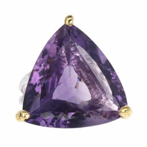 Natural silver amethyst ring, 17.72 ct, size 19
