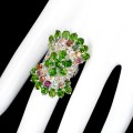 Ring sapphires 925 tourmaline diopsides size 15.5