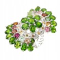 Ring sapphires 925 tourmaline diopsides size 15.5