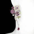 Silver earrings 925 natural rhodolite olivine peridot