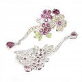 Silver earrings 925 natural rhodolite olivine peridot