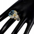Pierścionek sky blue topaz r 15.5 słoń srebro 925