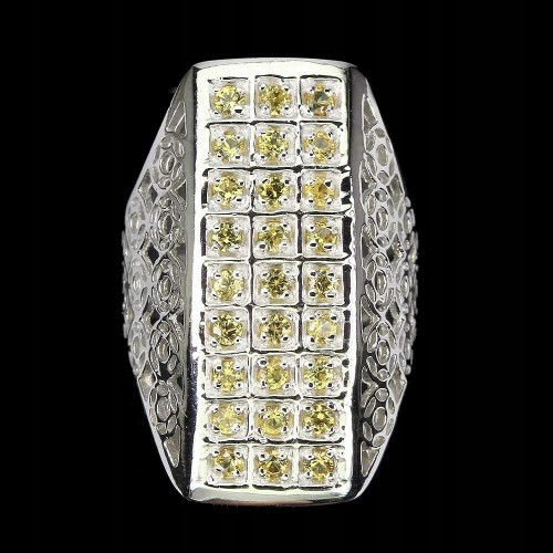 Ring natural 925 silver Sapphires Songea size 18 3