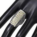 Ring natural 925 silver Sapphires Songea size 18 3