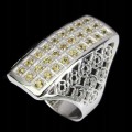 Ring natural 925 silver Sapphires Songea size 18 3