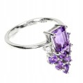 Natural amethyst ring, silver 925 size 15