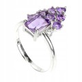 Natural amethyst ring, silver 925 size 15