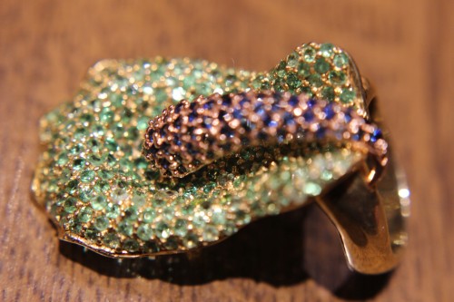 Pierścionek szafiry tsaworyty /zielone granaty r14