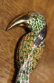 Silver bird brooch 925 diopsid sapphire