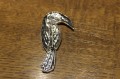 Silver bird brooch 925 diopsid sapphire