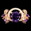 Natural amethyst ring, silver 925, size 16.5 2