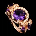 Natural amethyst ring, silver 925, size 16.5 2