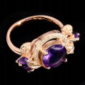 Natural amethyst ring, silver 925, size 16.5 2