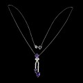 Silver necklace with natural amethyst cubic zirconia 8