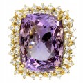 Silver ring size 22 30.6 ct aquamarine amethrine