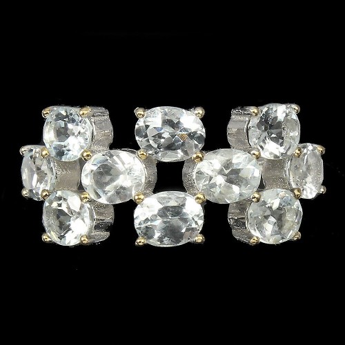 Silver aquamarine ring, 925 size 16 4