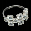 Silver aquamarine ring, 925 size 16 4