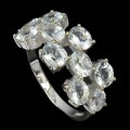 Silver aquamarine ring, 925 size 16 4