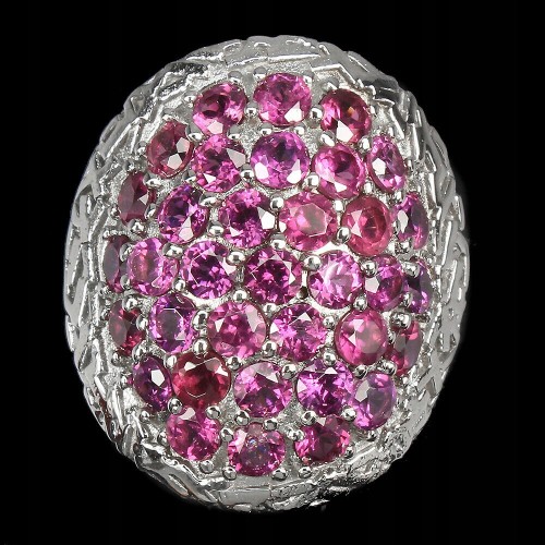 Srebrny pierścionek naturalne granaty rodolity r16