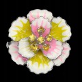 Ring, 925 silver, enamel, sapphire flower, size 17