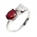 Pierścionek naturalny rubin srebro r 14.5 tygrys