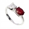 Pierścionek naturalny rubin srebro r 14.5 tygrys