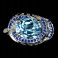 Ring 925 silver Sky Blue Topaz size 14 5