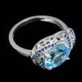 Ring 925 silver Sky Blue Topaz size 14 5