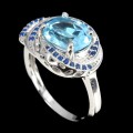 Ring 925 silver Sky Blue Topaz size 14 5