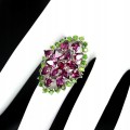 Ring, silver, diopsides 925, garnets size 15