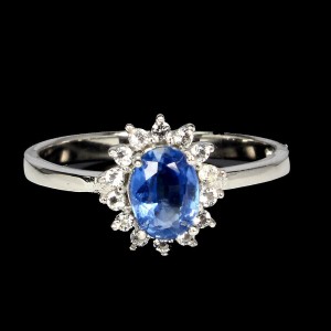 Pierścionek srebrny 925 kianit r 16 naturalny