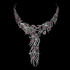 Srebrny naszyjnik rubiny markazyty certyfikat 3