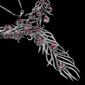 925 silver necklace rubies natural marcasites 3