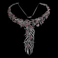 925 silver necklace rubies natural marcasites 3