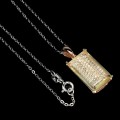 Silver necklace natural lemon quartz cubic zirconia